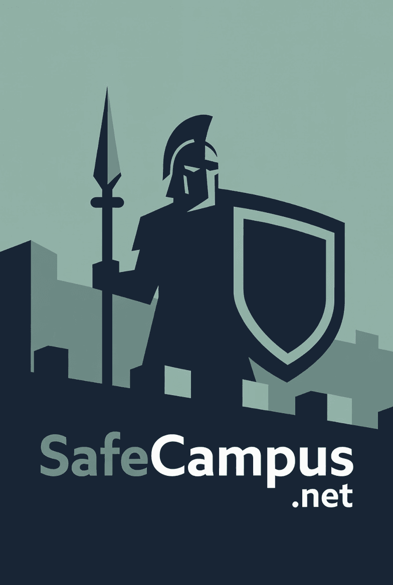 SafeCampus — a guardian standing watch over the campus skyline
